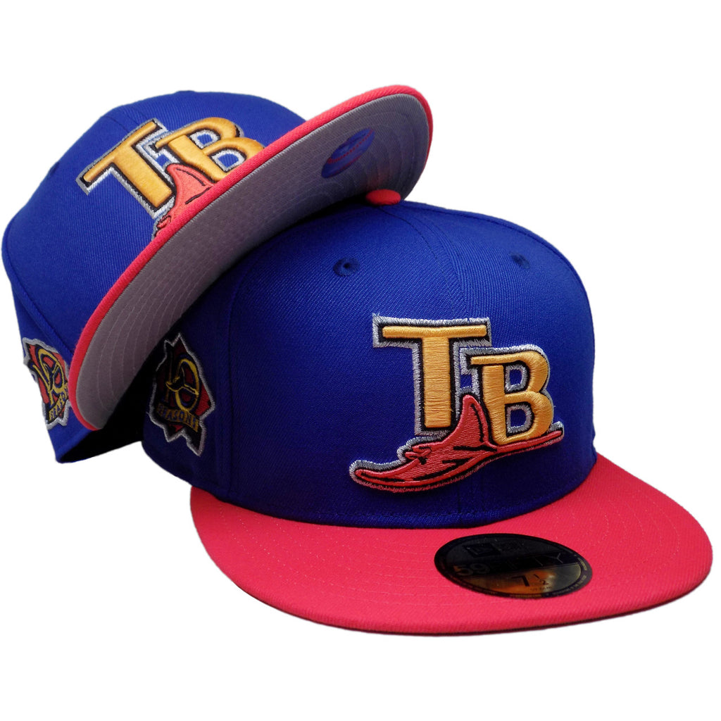 New Era Tampa Bay Rays 10 Season Royal Blue/Hot Pink 59FIFTY Fitted Hat