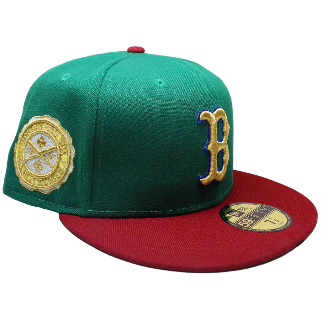 New Era Boston Red Sox 'Tres Golpes' Green/Burgundy/Gold 59FIFTY Fitted Hat