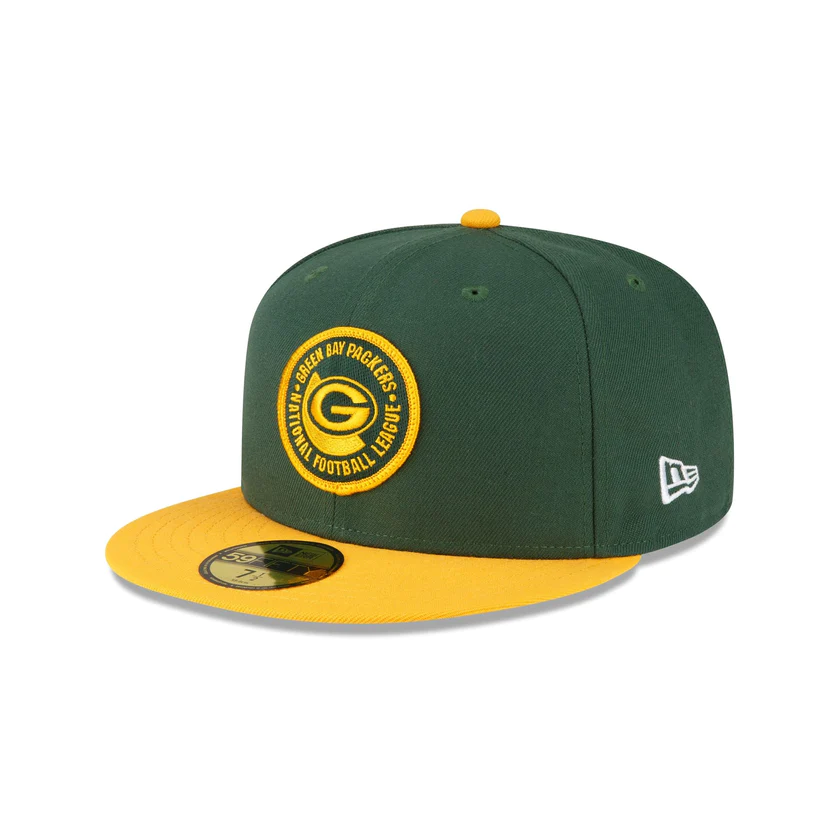 New Era Green Bay Packers 2023 Sideline Team Patch 59FIFTY Fitted Hat