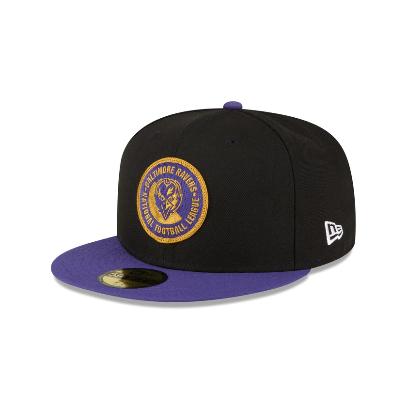 New Era Baltimore Ravens 2023 Sideline Team Patch 59FIFTY Fitted Hat