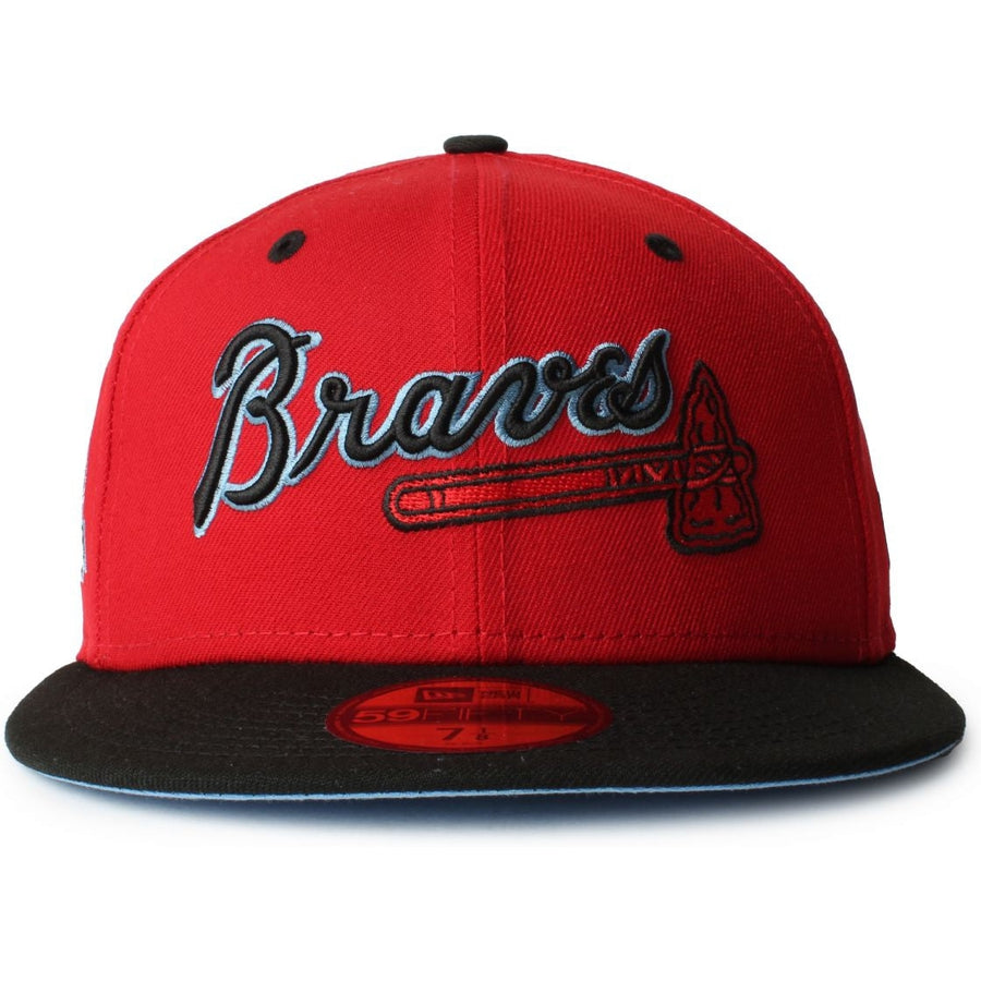 New Era Atlanta Braves Script 40th Anniversary Red/Black Light Blue UV 59FIFTY Fitted Hat