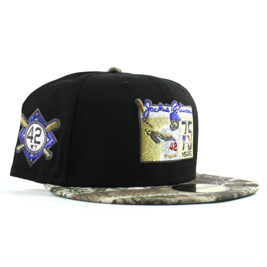 New Era Brooklyn Dodgers 42 Jackie Robinson Black/Realtree 59FIFTY Fitted Hat