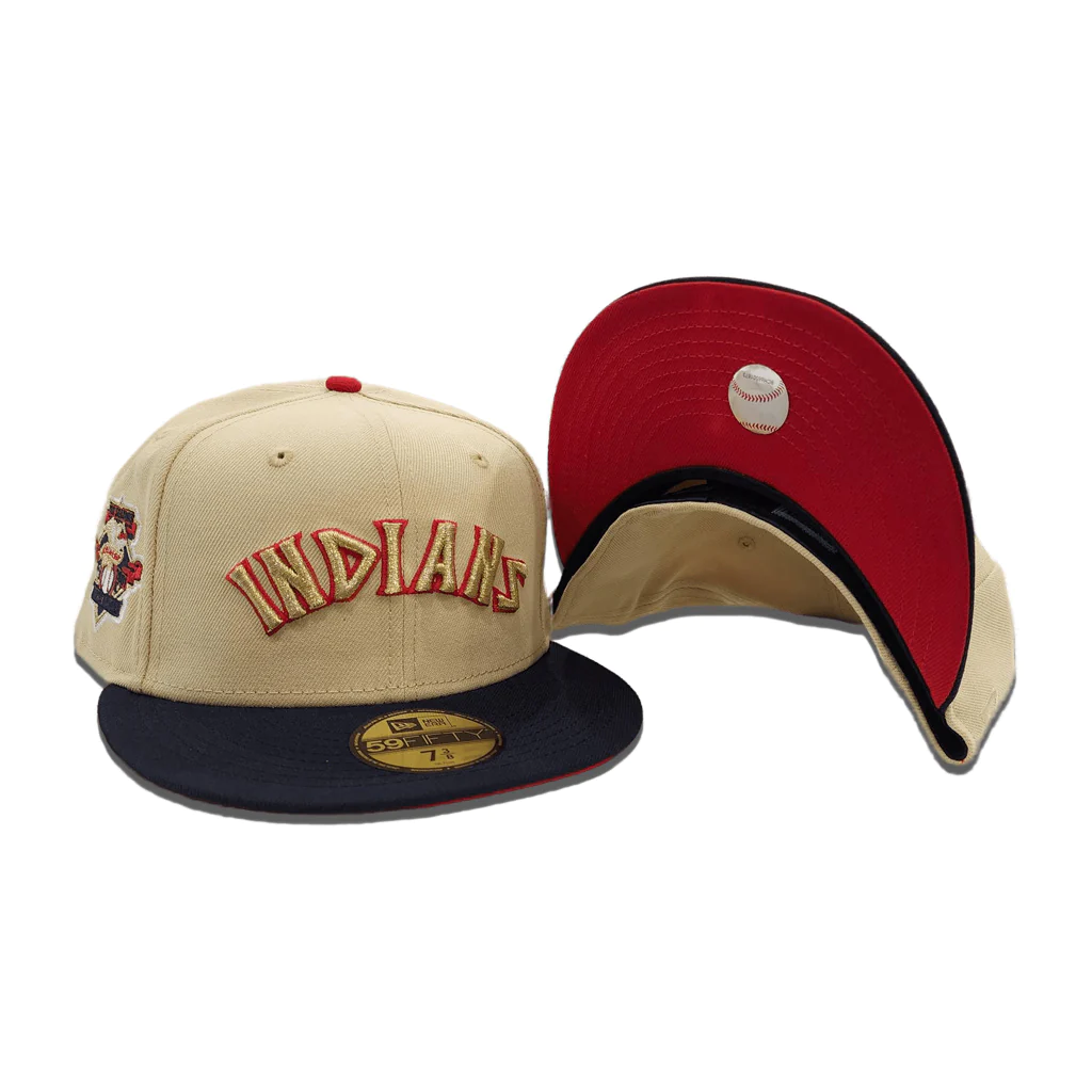 New Era Cleveland Indians 100 Seasons Vegas Gold/Navy 59FIFTY Fitted