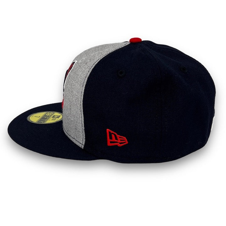 New Era Cleveland Indians 'Chief Wahoo' Navy/Heather Gray 59FIFTY Fitted Hat