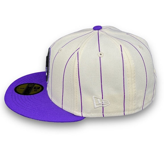 New Era Colorado Rockies Stripes Off White & Purple 59FIFTY Fitted Hat