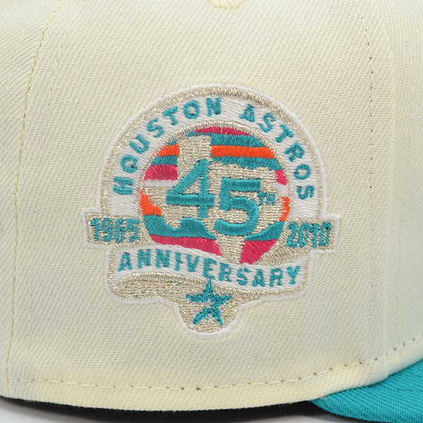 New Era Houston Astros 45th Anniversary White/Teal 59FIFTY Fitted Hat