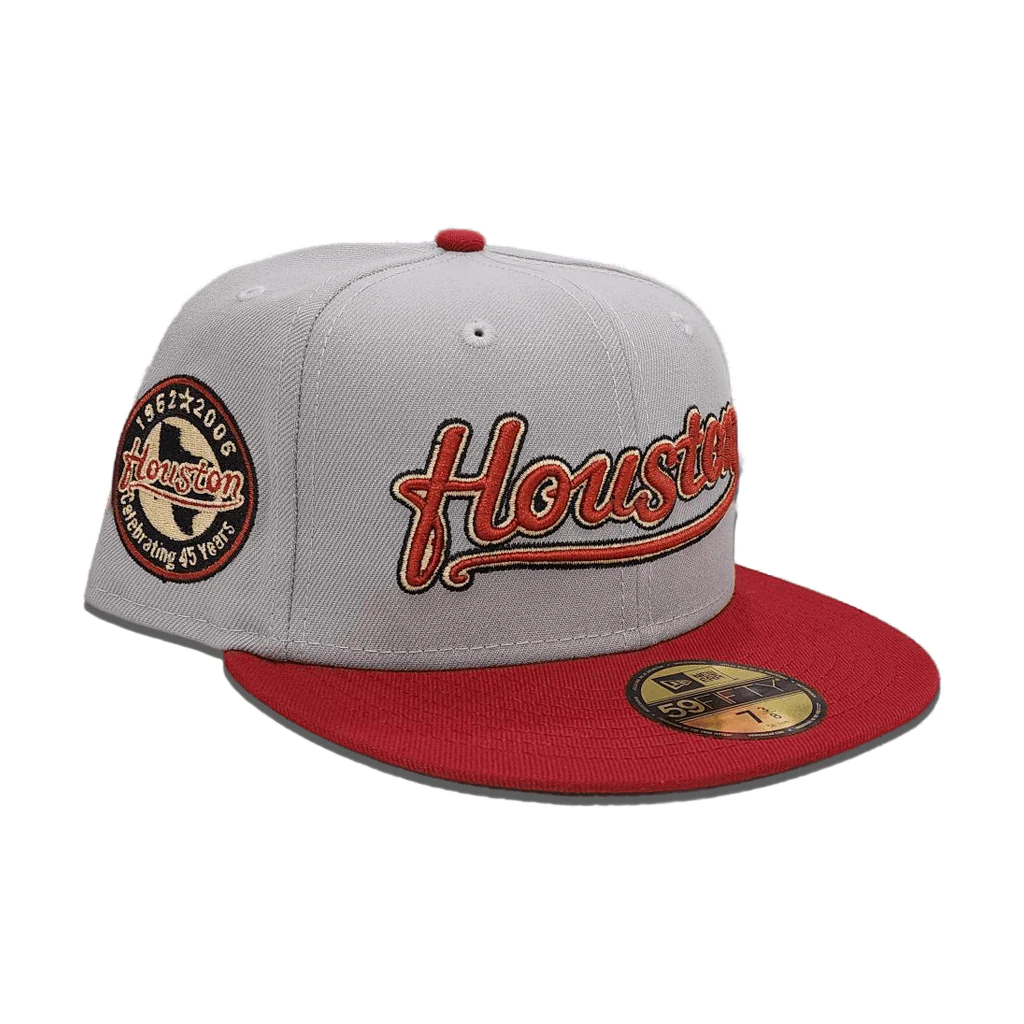 New Era Houston Astros 45 Years Gray/Burgundy 59FIFTY Fitted Hat