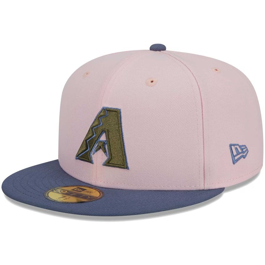 New Era Arizona Diamondbacks Pink/Navy Blue Olive Undervisor 2023 59FIFTY Fitted Hat