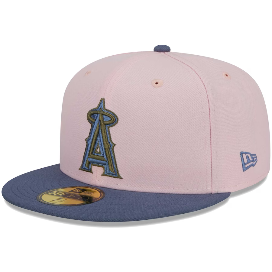 New Era Los Angeles Angels Pink Navy Blue Olive Undervisor 2023 59FIFT New Era Los Angeles Angels Pink Navy Blue Olive Undervisor 2023 59FIFT