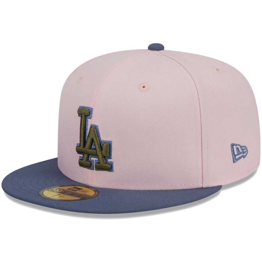 New Era  Los Angeles Dodgers Pink/Navy Blue Olive Undervisor 2023 59FIFTY Fitted Hat
