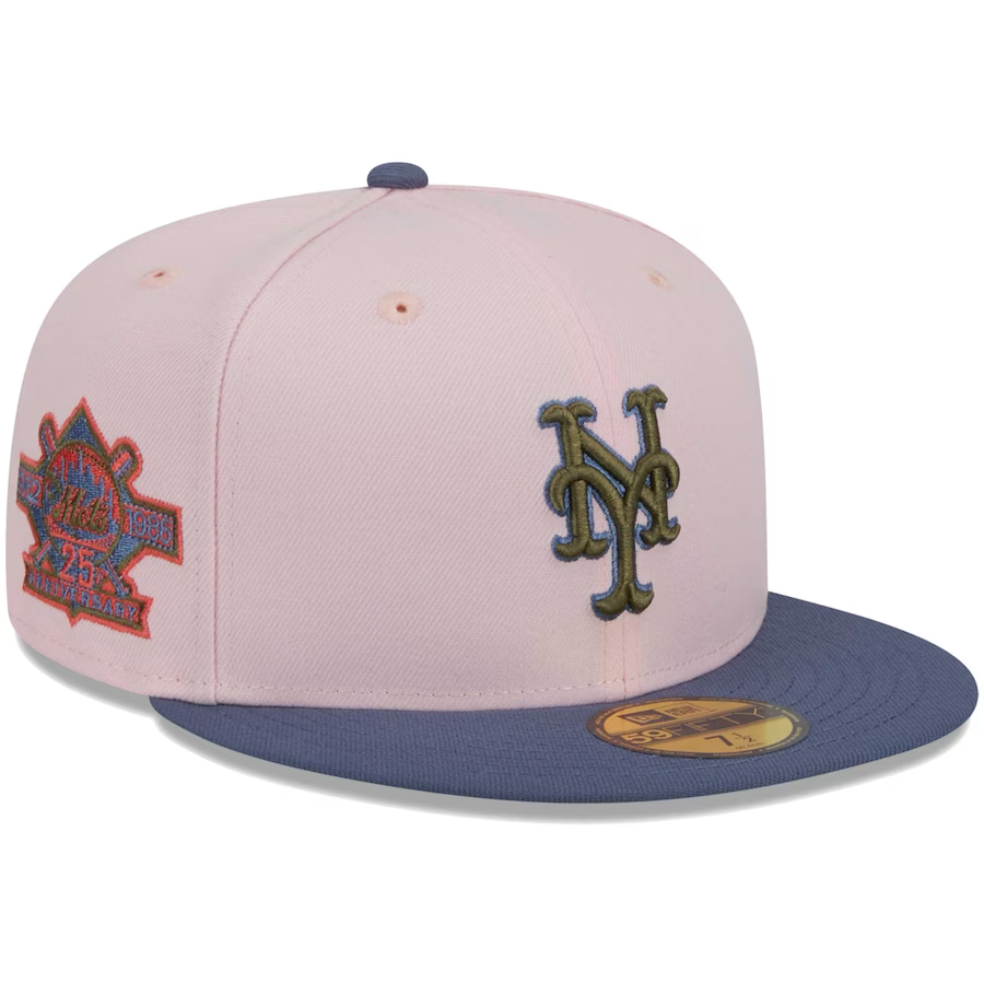 New Era New York Mets Pink/Navy Blue Olive Undervisor 2023 59FIFTY Fitted Hat
