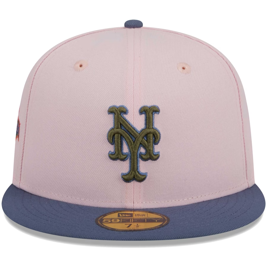 New Era New York Mets Pink/Navy Blue Olive Undervisor 2023 59FIFTY Fitted Hat