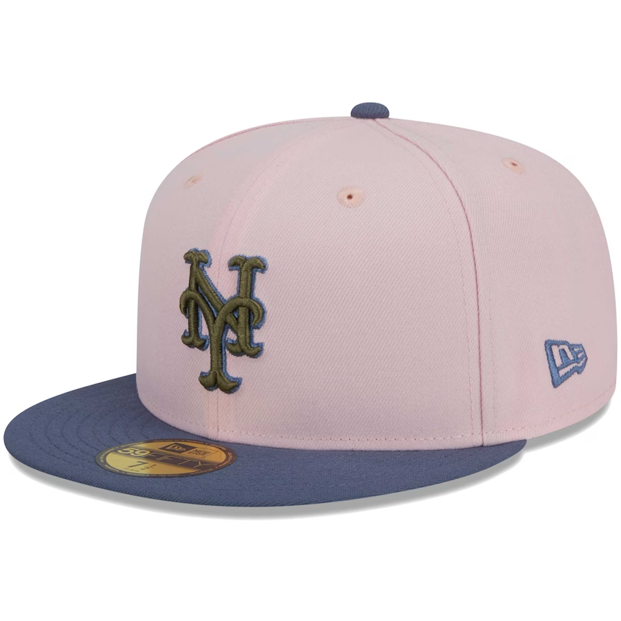 New Era New York Mets Pink/Navy Blue Olive Undervisor 2023 59FIFTY Fit