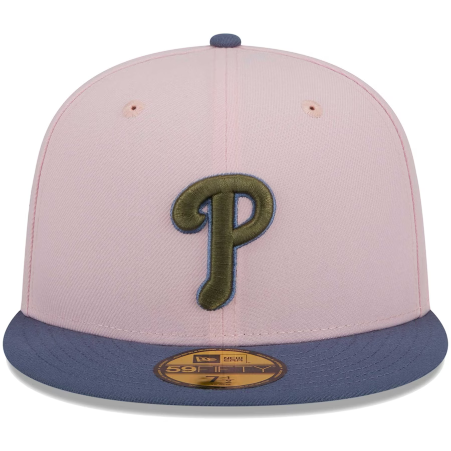 New Era  Philadelphia Phillies Pink/Navy Blue Olive Undervisor 2023 59FIFTY Fitted Hat