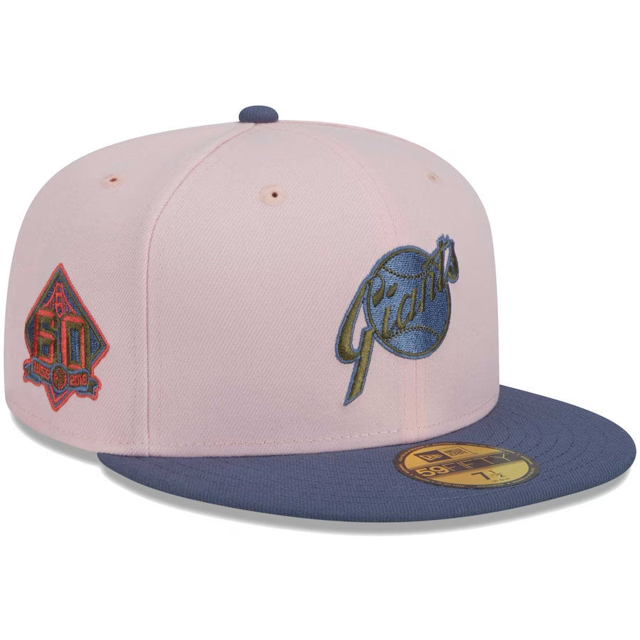 New Era San Francisco Giants Pink/Navy Blue Olive Undervisor 2023 59FIFTY Fitted Hat