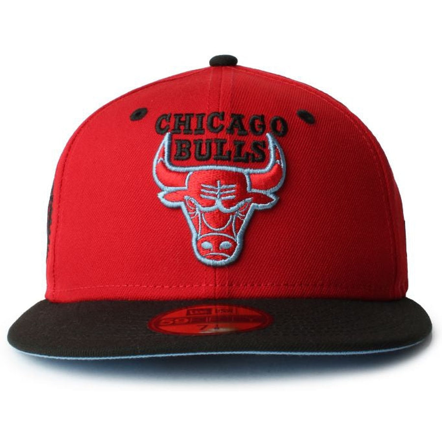 New Era Chicago Bulls Red/Black Light Blue UV 59FIFTY Fitted Hat
