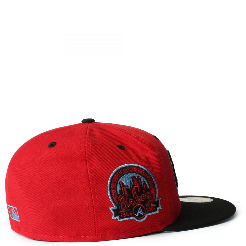 New Era Atlanta Braves Script 40th Anniversary Red/Black Light Blue UV 59FIFTY Fitted Hat