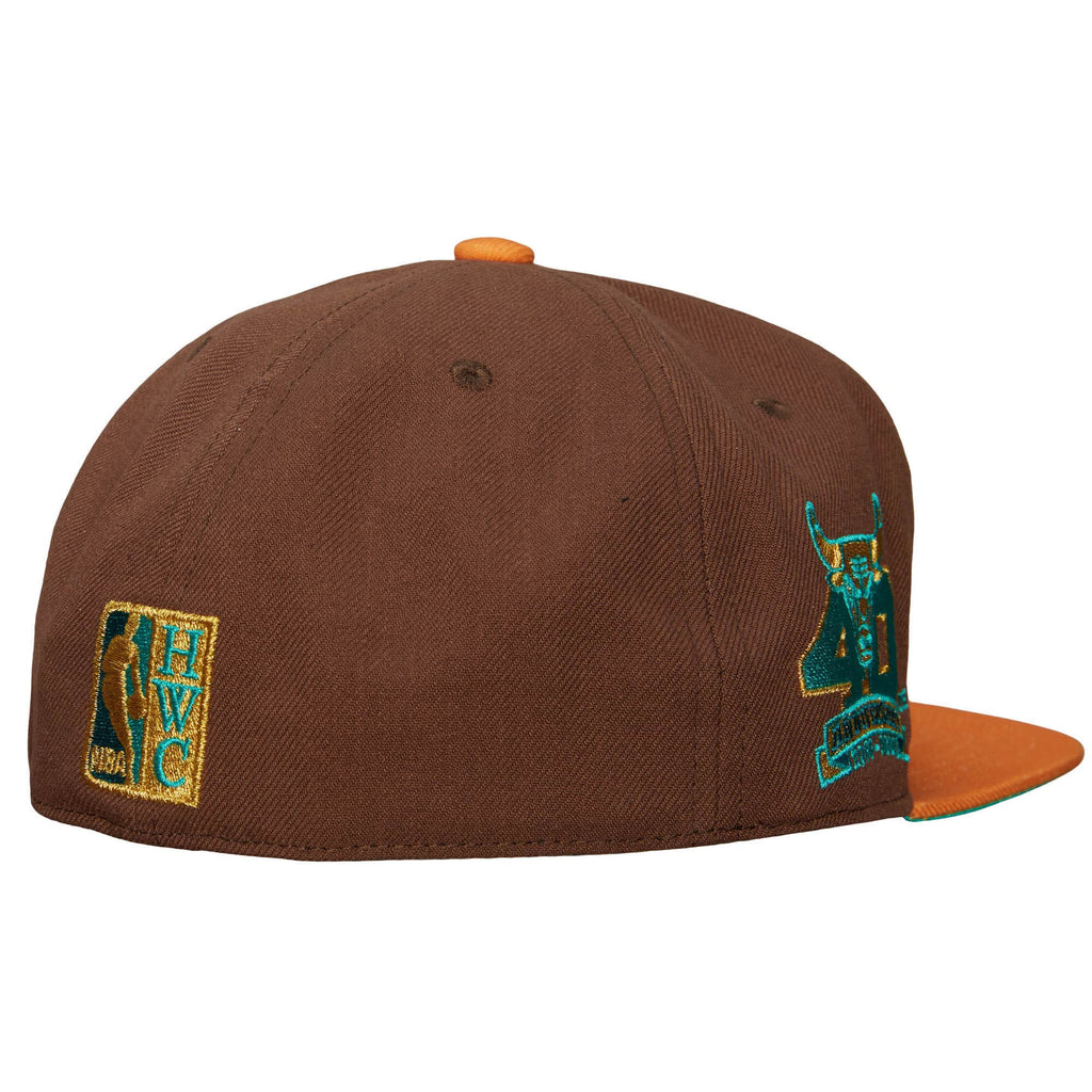 Mitchell & Ness Chicago Bulls Copper Top Hardwood Classic Fitted Hat