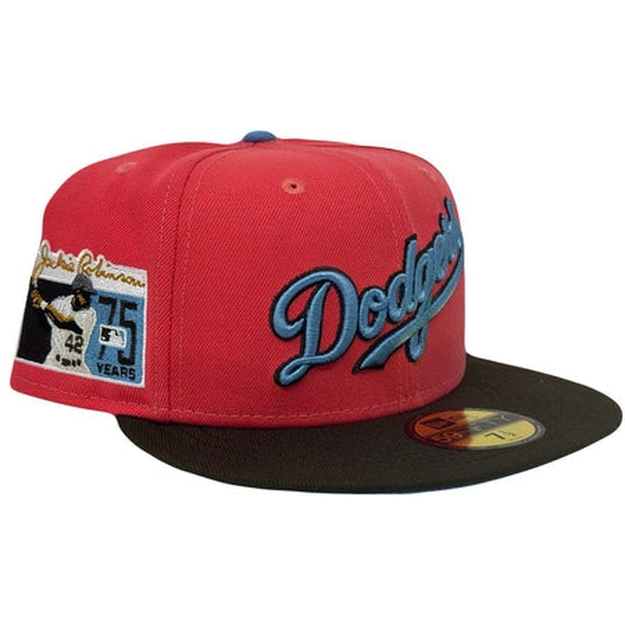New Era Los Angeles Dodgers Jackie Robinson 75th Anniversary Beetroot/Sky Blue/ 59FIFTY Fitted Hat