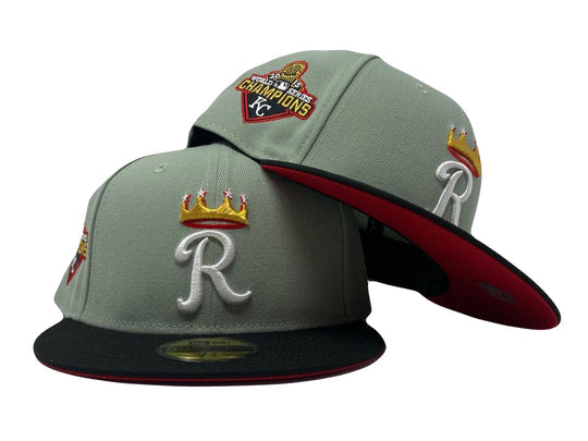 New Era Kansas City Royals 2015 World Series Champions Gray/Black 59FIFTY Fitted Hat