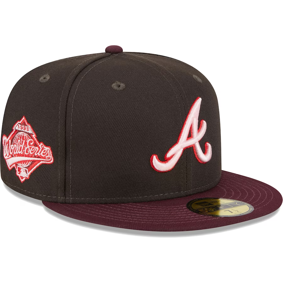 Casquette ajustée 59FIFTY rustique bicolore New Era des Atlanta Braves pour hommes, blanc/orange Casquette ajustée 59FIFTY rustique bicolore New Era des Atlanta Braves pour hommes, blanc/orange