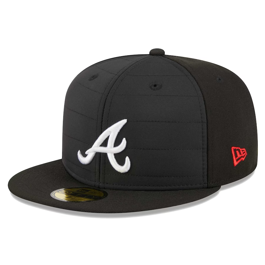 Men's Atlanta Braves New Era Black Chrome Camo Undervisor 59FIFTY Fitted Hat