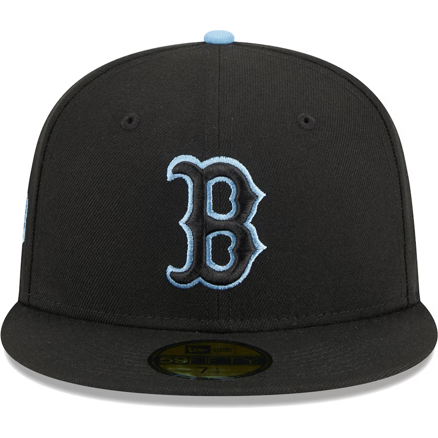 New Era Boston Red Sox Black/Baby Blue Pastel Undervisor 2023 59FIFTY Fitted Hat