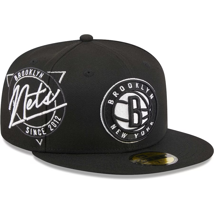 New Era Brooklyn Nets Black Neon Emblem 2023 59FIFTY Fitted Hat