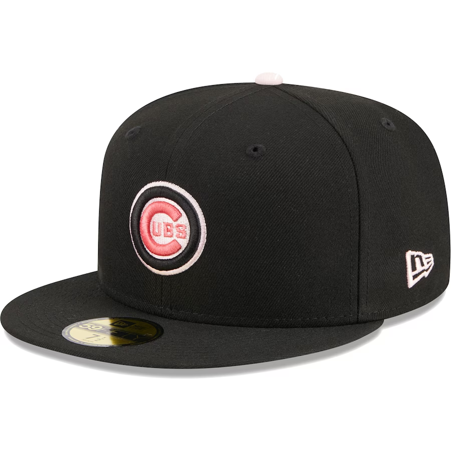 New Era Chicago Cubs Black/Pink Pastel Undervisor 2023 59FIFTY Fitted Hat