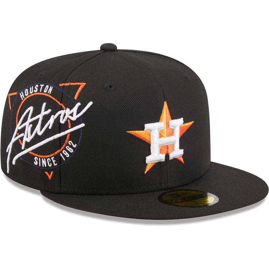 Official New Era Houston Astros MLB Prismatic Black 59FIFTY Fitted Cap  B6267_261 B6267_261
