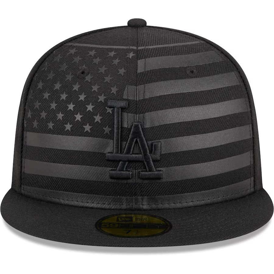 New Era Los Angeles Dodgers All Black American Flag 2023 59FIFTY Fitted Hat