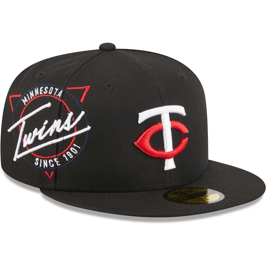 New Era Minnesota Twins Black Neon Emblem 2023 59FIFTY Fitted Hat