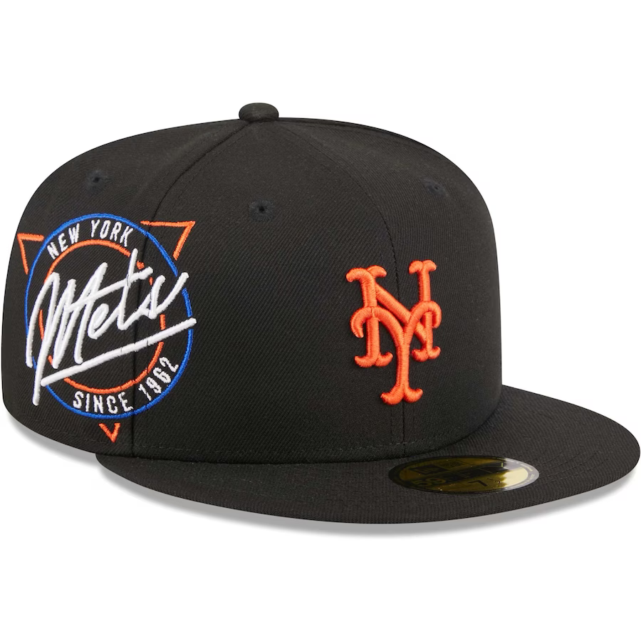 New Era New York Mets Black Neon Emblem 2023 59FIFTY Fitted Hat