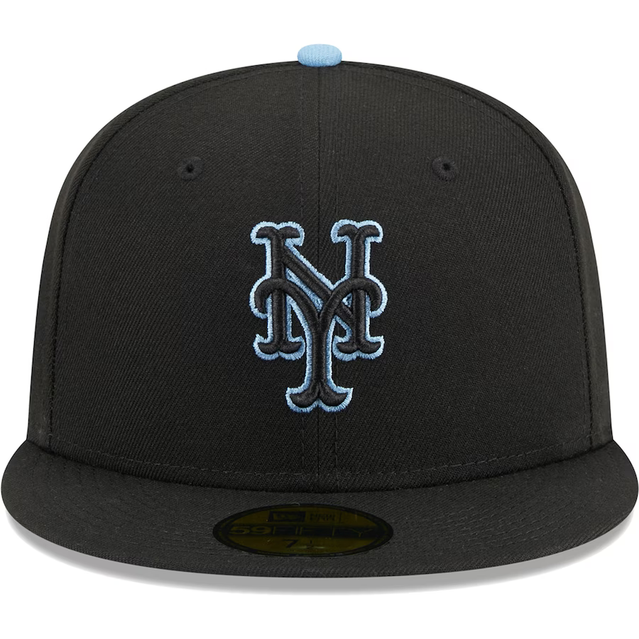 New Era New York Mets Black/Baby Blue Pastel Undervisor 2023 59FIFTY Fitted Hat