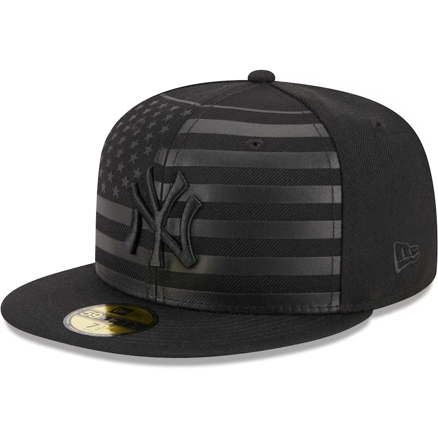 New Era New York Yankees All Black American Flag 2023 59FIFTY Fitted Hat