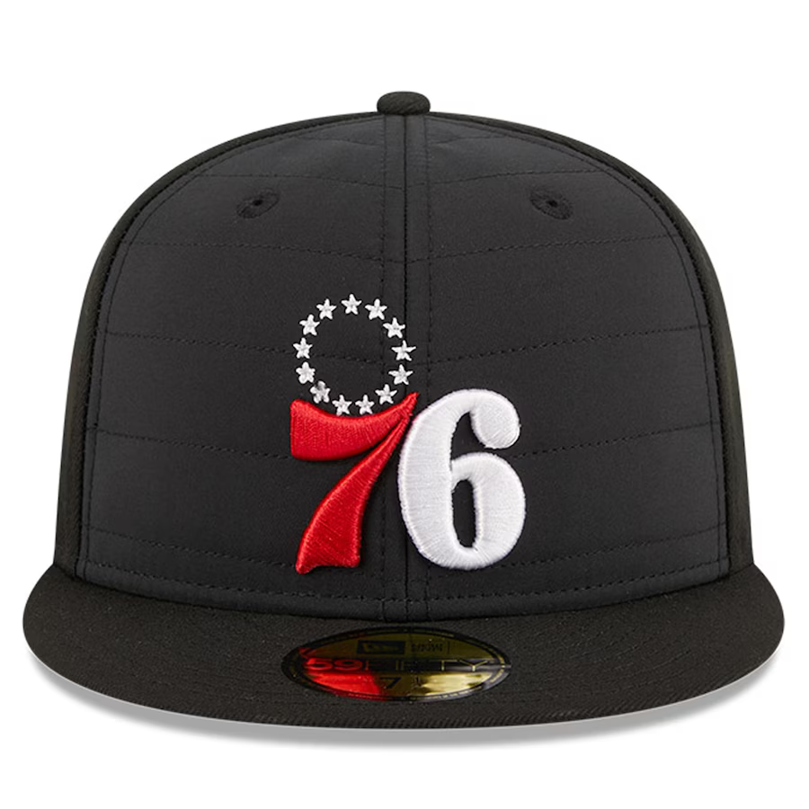 New Era Philadelphia 76ers Black Quilt 2023 59FIFTY Fitted Hat