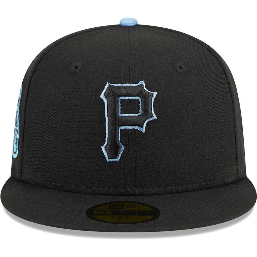 New Era Pittsburgh Pirates Black/Baby Blue Pastel Undervisor 2023 59FIFTY Fitted Hat