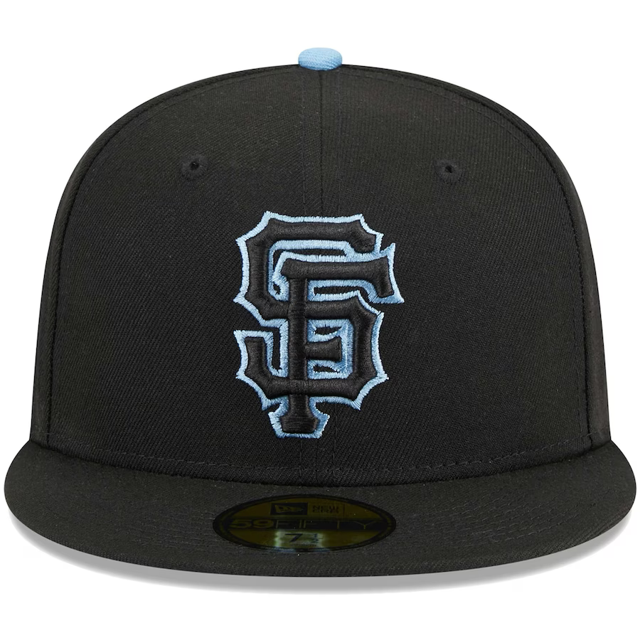 New Era San Francisco Giants Black/Baby Blue Pastel Undervisor 2023 59FIFTY Fitted Hat