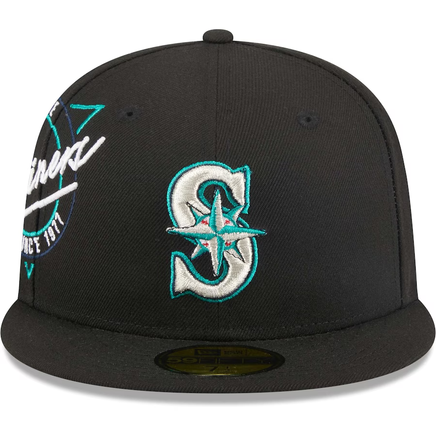 New Era Seattle Mariners Black Neon Emblem 2023 59FIFTY Fitted Hat