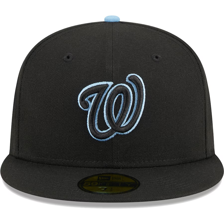New Era Washington Nationals Black/Baby Blue Pastel Undervisor 2023 59FIFTY Fitted Hat