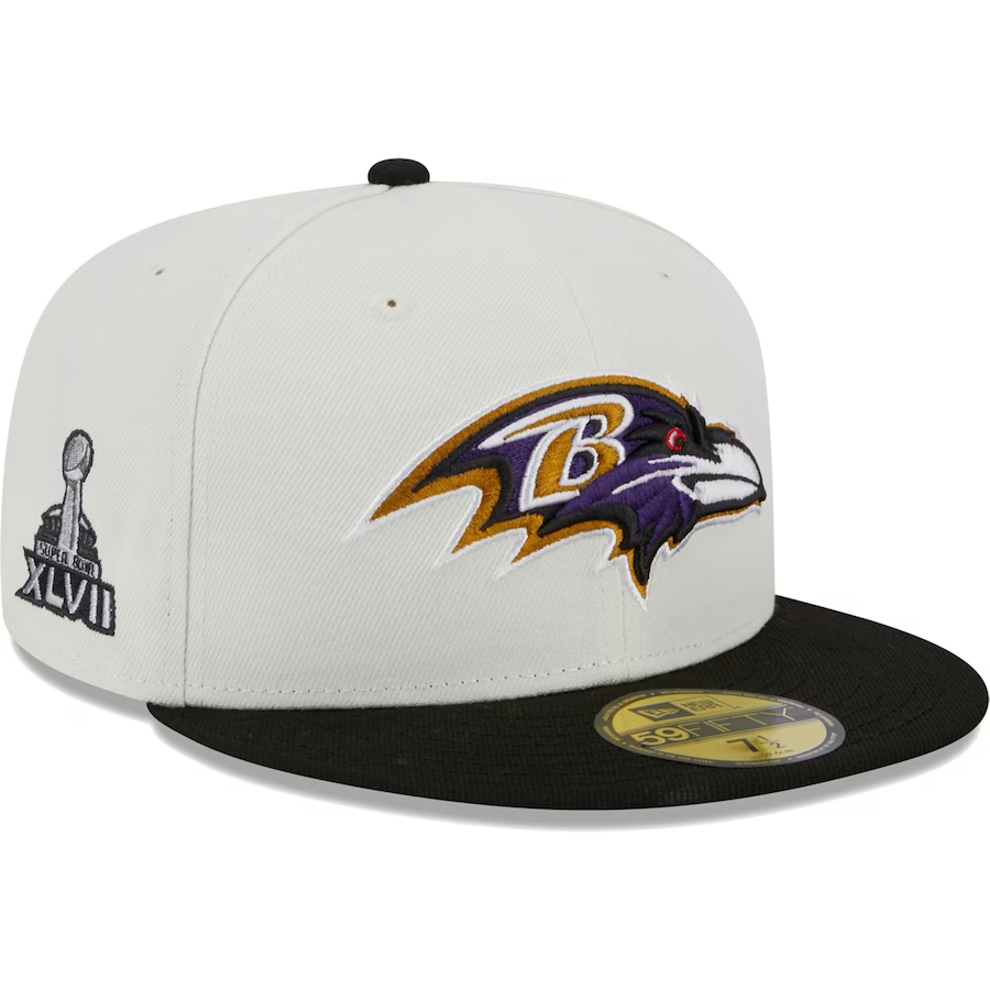 Baltimore Ravens New Era 59FIFTY Fitted Hat – Black & White, Men's NFL