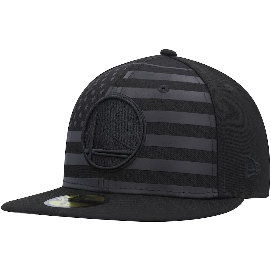 New Era Golden State Warriors All Black American Flag 2023 59FIFTY Fitted Hat