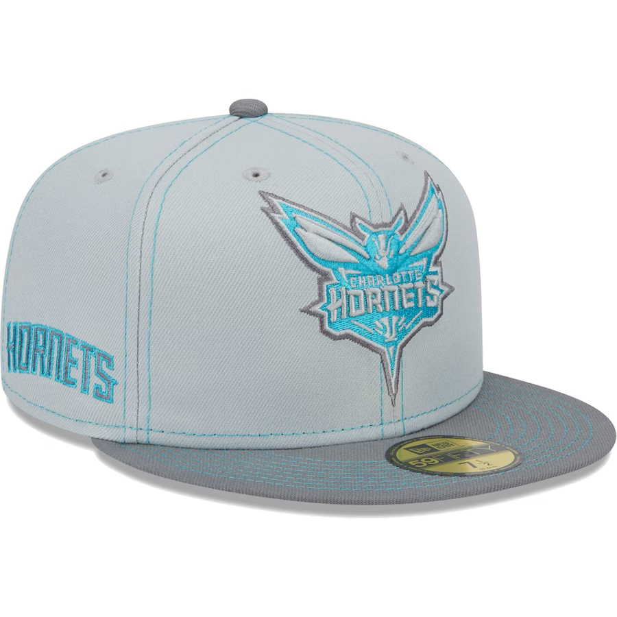 New Era Charlotte Hornets Gray Color Pop 2023 59FIFTY Fitted Hat