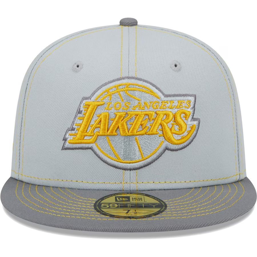 New Era Los Angeles Lakers Gray Color Pop 2023 59FIFTY Fitted Hat