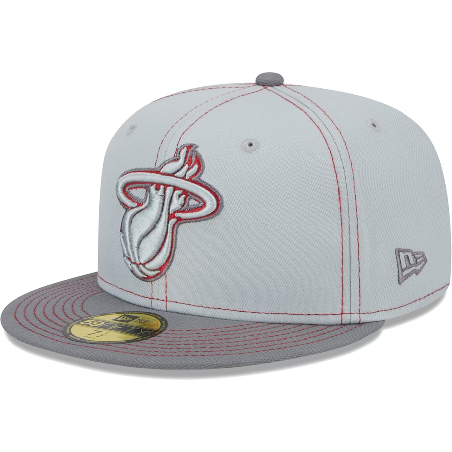 New Era Miami Heat Gray Color Pop 2023 59FIFTY Fitted Hat