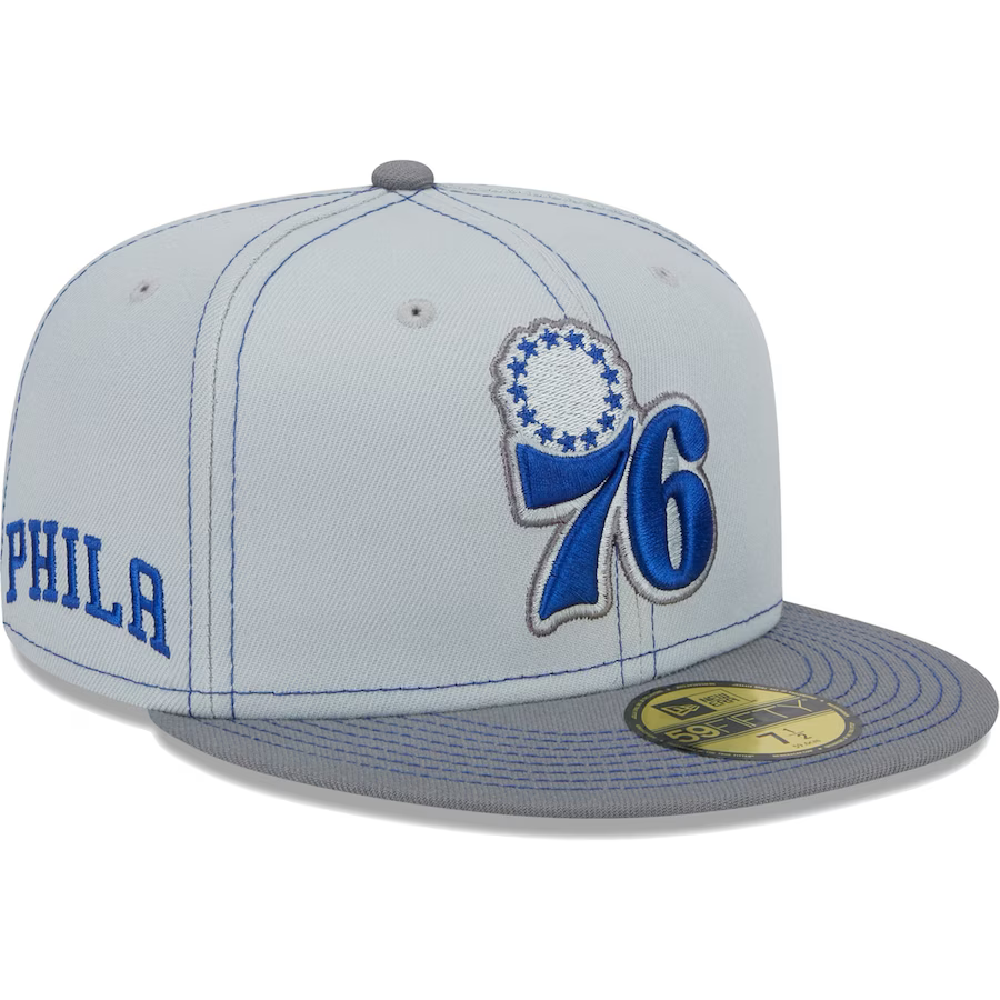 New Era Philadelphia 76ers Gray Color Pop 2023 59FIFTY Fitted Hat