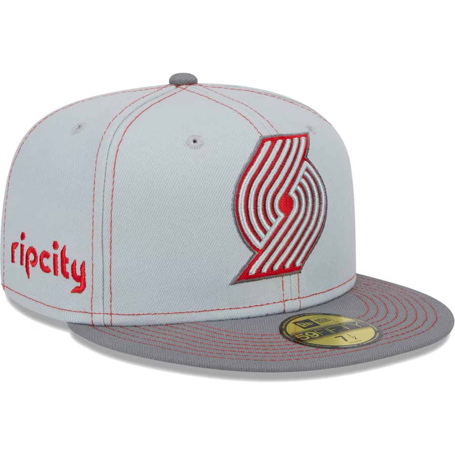New Era Portland Trail Blazers Gray Color Pop 2023 59FIFTY Fitted Hat