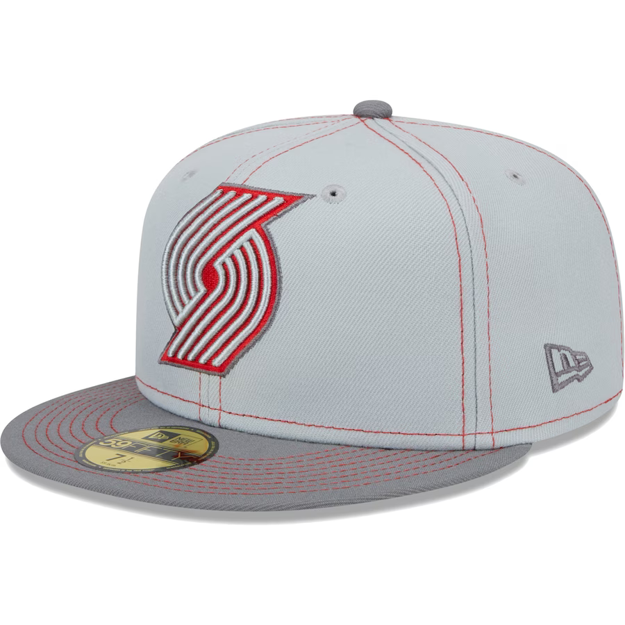 New Era Portland Trail Blazers Gray Color Pop 2023 59FIFTY Fitted Hat