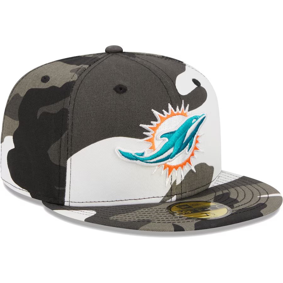 New Era Miami Dolphins Urban Grey Camo 2023 59FIFTY Fitted Hat