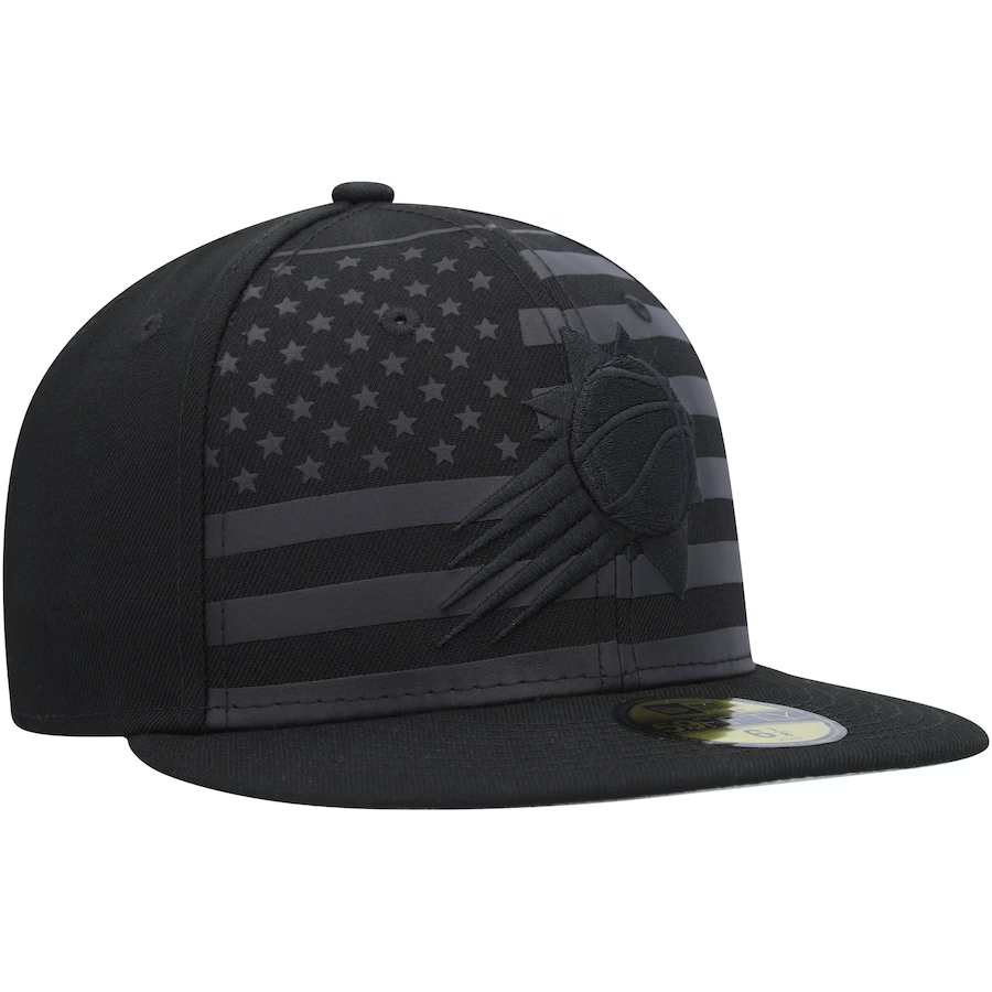 New Era Phoenix Suns All Black American Flag 2023 59FIFTY Fitted Hat